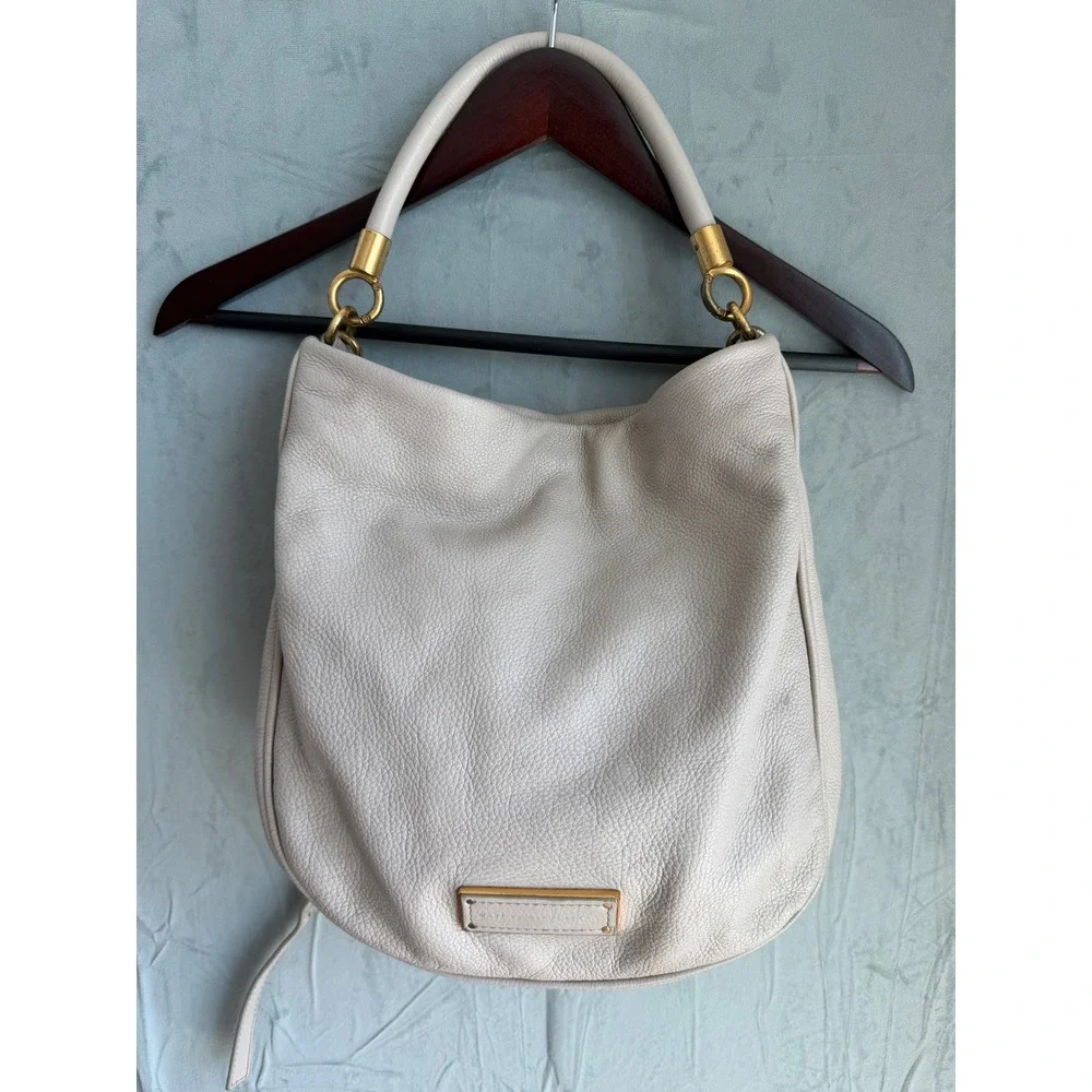 Marc by Marc Jacobs Too Hot To Handle Hobo Minimalist Taupe Cream Buttery Soft